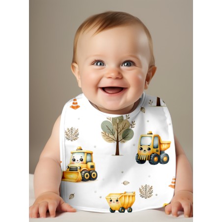 Panneau Bavoir Constructions – pour Bavoir Bébé 3 à 12 mois – Tissu coton Oeko-Tex® a réaliser soi-même