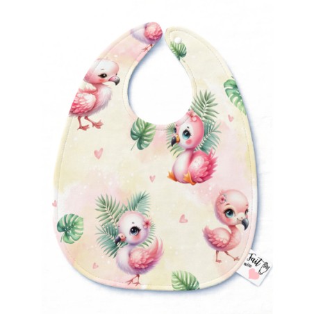 Panneau Bavoir Flamingo – pour Bavoir Bébé 3 à 12 mois – Tissu coton Oeko-Tex® a réaliser soi-même