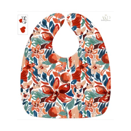 Panneau Bavoir Fleurs Bohème – pour Bavoir Bébé 3 à 12 mois – Tissu coton Oeko-Tex® a réaliser soi-même