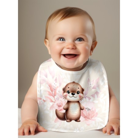 Panneau Bavoir Petite Loutre – pour Bavoir Bébé 3 à 12 mois – Tissu coton Oeko-Tex® a réaliser soi-même