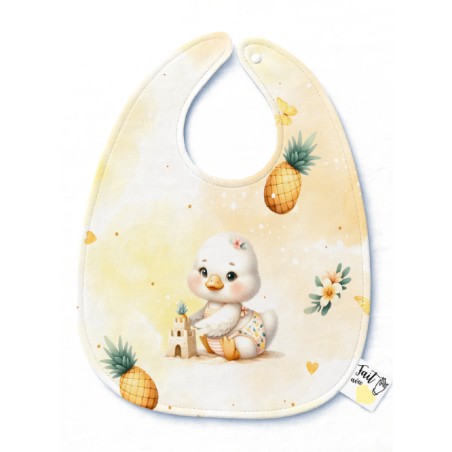 Panneau Bavoir Oie & Ananas – pour Bavoir Bébé 3 à 12 mois – Tissu coton Oeko-Tex® a réaliser soi-même