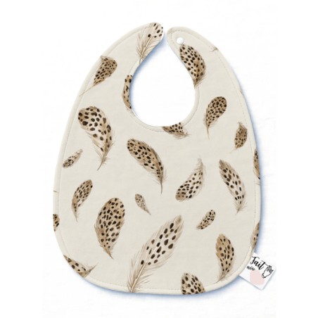 Panneau Bavoir Plumes Léopard – pour Bavoir Bébé 3 à 12 mois – Tissu coton Oeko-Tex® a réaliser soi-même