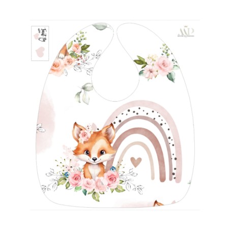Panneau Bavoir Renard Rainbow– pour Bavoir Bébé 3 à 12 mois – Tissu coton Oeko-Tex® a réaliser soi-même