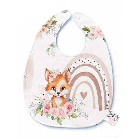 Panneau Bavoir Renard Rainbow– pour Bavoir Bébé 3 à 12 mois – Tissu coton Oeko-Tex® a réaliser soi-même