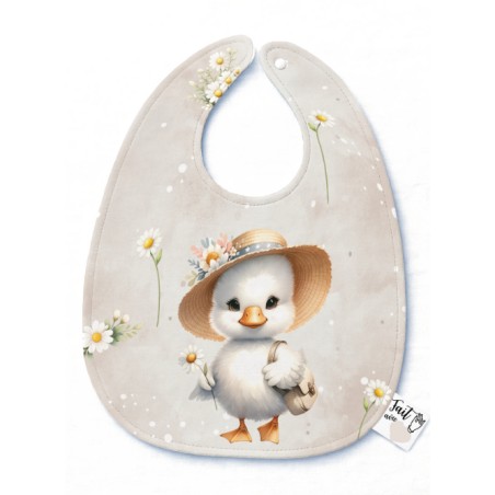 Panneau Bavoir Oie & Marguerite – pour Bavoir Bébé 3 à 12 mois – Tissu coton Oeko-Tex® a réaliser soi-même