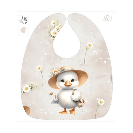 Panneau Bavoir Oie & Marguerite – pour Bavoir Bébé 3 à 12 mois – Tissu coton Oeko-Tex® a réaliser soi-même