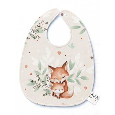 Panneau Bavoir Renarde Et Son Bébé – pour Bavoir Bébé 3 à 12 mois – Tissu coton Oeko-Tex® a réaliser soi-même