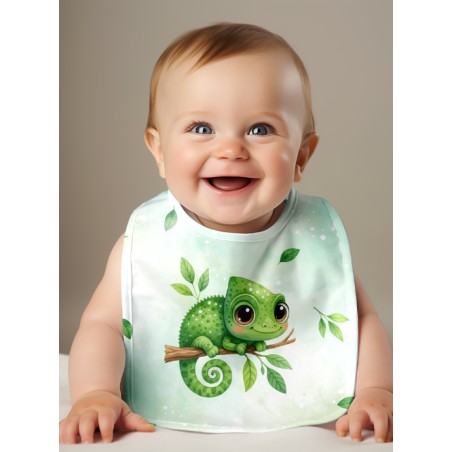 Panneau Bavoir Caméléon – pour Bavoir Bébé 3 à 12 mois – Tissu coton Oeko-Tex® a réaliser soi-même