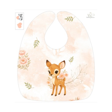 Panneau Bavoir Sweet Deer – pour Bavoir Bébé 3 à 12 mois – Tissu coton Oeko-Tex® a réaliser soi-même