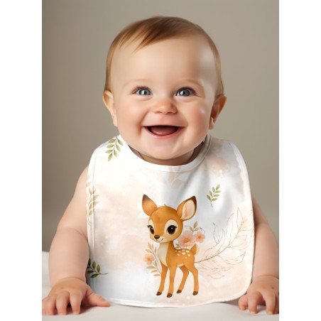 Panneau Bavoir Sweet Deer – pour Bavoir Bébé 3 à 12 mois – Tissu coton Oeko-Tex® a réaliser soi-même