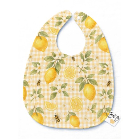 Panneau Bavoir Citron – pour Bavoir Bébé 3 à 12 mois – Tissu coton Oeko-Tex® a réaliser soi-même