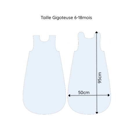 Coupon gigoteuse Louveteau Bleu – tissu coton Oeko-Tex – kit couture facile, cadeau naissance, couture DIY