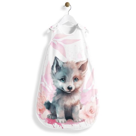 Coupon gigoteuse Louveteau Rose – tissu coton Oeko-Tex – kit couture facile, cadeau naissance, couture DIY