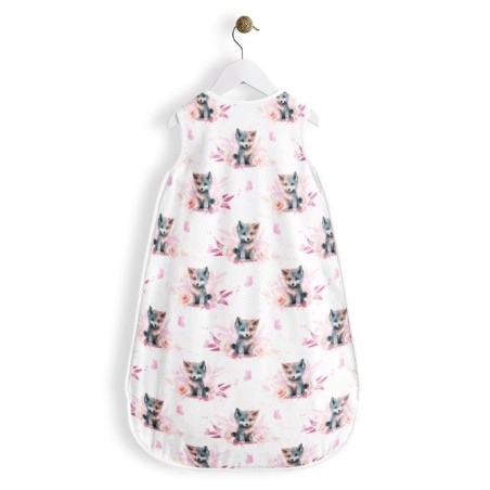 Coupon gigoteuse Louveteau Rose – tissu coton Oeko-Tex – kit couture facile, cadeau naissance, couture DIY