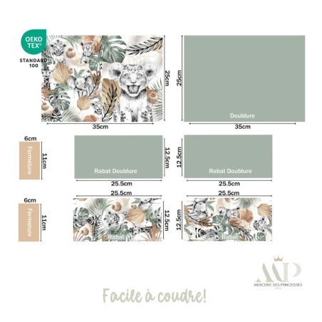 Panneau de couture Protège Carnet de Santé - Motif Louveteau Rose -  DIY - Tissu Patron pour création naissance