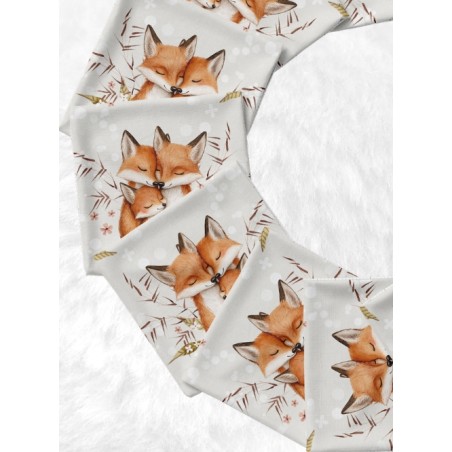 Coupon Lingettes Famille Renard coton imprimé à réaliser soi-même  - Certifié Oeko-Tex®
