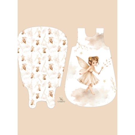 Coupon gigoteuse Poudre De Fée – tissu coton Oeko-Tex – kit couture facile, cadeau naissance, couture DIY