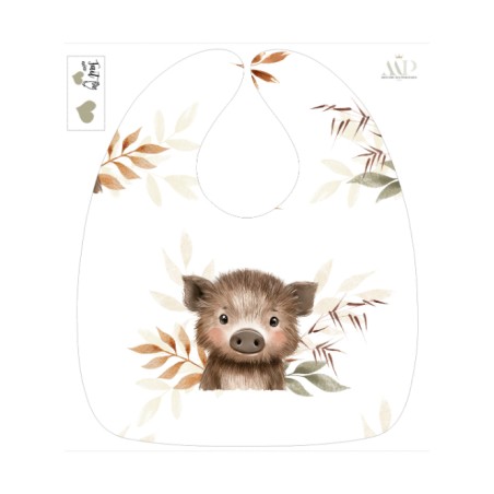 Panneau Bavoir Petit Marcassin– pour Bavoir Bébé 3 à 12 mois – Tissu coton Oeko-Tex® a réaliser soi-même