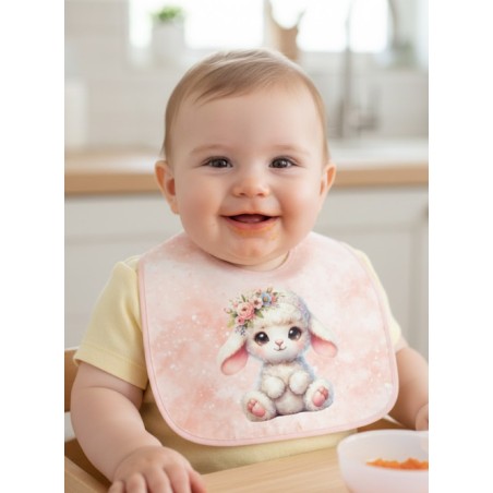 Panneau Bavoir Agneau– pour Bavoir Bébé 3 à 12 mois – Tissu coton Oeko-Tex® a réaliser soi-même