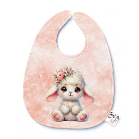 Panneau Bavoir Agneau– pour Bavoir Bébé 3 à 12 mois – Tissu coton Oeko-Tex® a réaliser soi-même