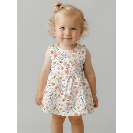 Tissu coton bébé “Rêverie Botanique” – Motif fleurs aquarelle - Certifié Oeko-Tex®