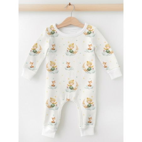 Tissu coton bébé “Petit Prince” – Motif poetique aquarelle - Certifié Oeko-Tex®