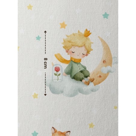Tissu coton bébé “Petit Prince” – Motif poetique aquarelle - Certifié Oeko-Tex®