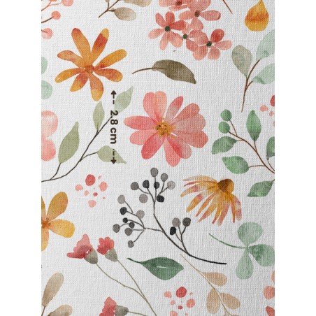Tissu coton bébé “Rêverie Botanique” – Motif fleurs aquarelle - Certifié Oeko-Tex®