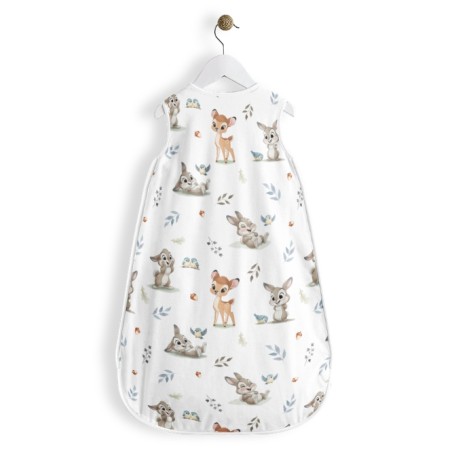 Coupon gigoteuse Lapin et Biche bleu – tissu coton Oeko-Tex – kit couture facile, cadeau naissance, couture DIY