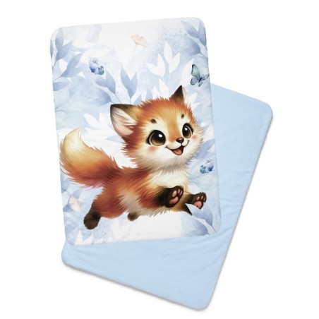 Coupon couverture Renard Bleu – Oeko-Tex – 75x100, 100x150 ou 150x200 cm – couture facile, cadeau naissance