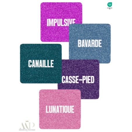 Panneau 10 Lingettes Lavables Messages Impertinents – DIY Couture Beauté – A Coudre Impression Pailleté
