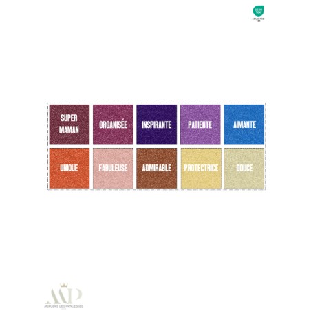 Panneau 10 Lingettes Lavables Spécial Maman – Messages Positifs Impression Pailleté – DIY Couture