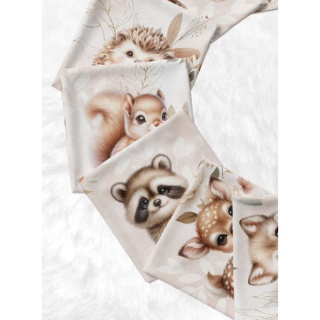 Coupon Lingettes Bébé Forest Pastel Beige coton imprimé à réaliser soi-même  - Certifié Oeko-Tex®