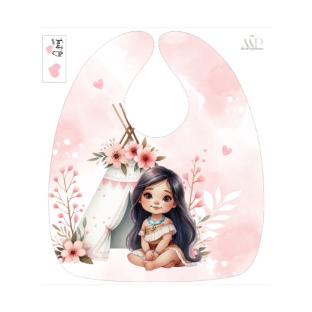 Panneau Bavoir Indienne– pour Bavoir Bébé 3 à 12 mois – Tissu coton Oeko-Tex® a réaliser soi-même