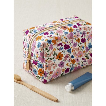 Tissu imprimé Fleurs Bloomie – Aubergine & Rose - Certifié Oeko-Tex®