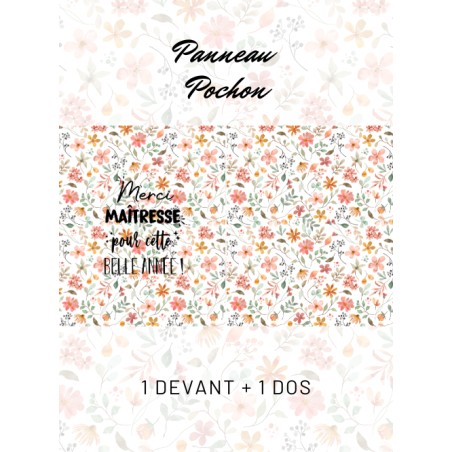 Panneau Pochon Merci Maîtresse Fleurs Rêverie Botanique