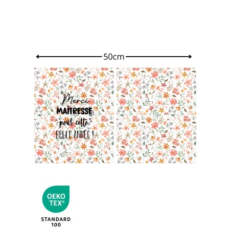 Panneau Pochon Merci Maîtresse Fleurs Rêverie Botanique