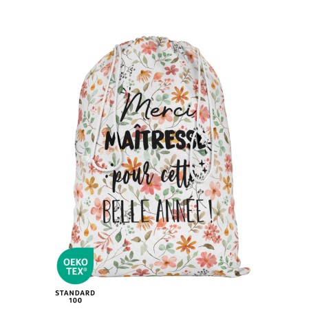 Panneau Pochon Merci Maîtresse Fleurs Rêverie Botanique