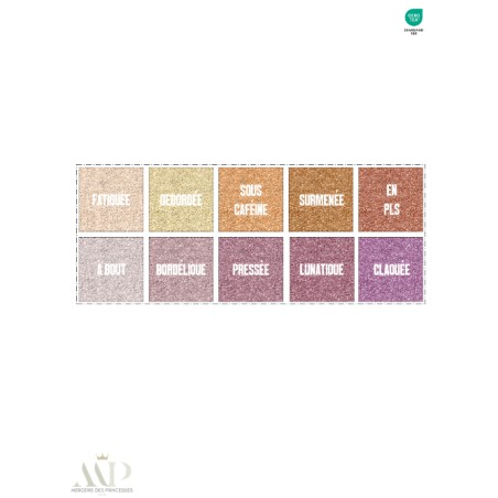 Panneau 10 Lingettes Lavables Maman Débordée & Sans Filtre – Impression Pailleté – DIY Couture