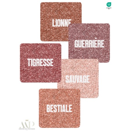 Panneau 10 Lingettes Lavables Femme Sauvage & Puissante – Impression Pailleté – DIY Couture