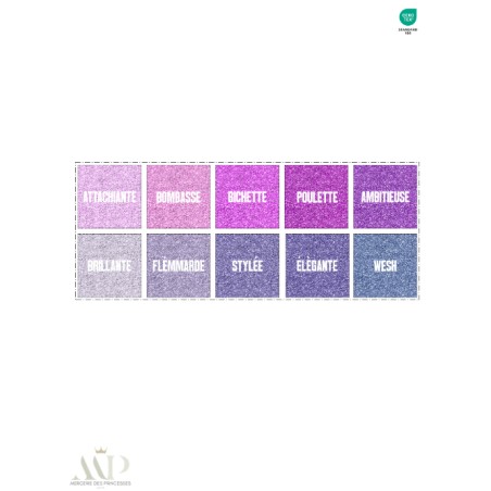 Panneau 10 Lingettes Lavables Girl Attitude Fun, Stylée & Sans Filtre  – Impression Pailleté – DIY Couture