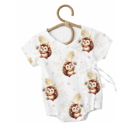 Tissu imprimé “Hérisson Et Marguerite” – aquarelle - Certifié Oeko-Tex®