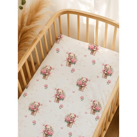 Tissu imprimé “Pivoine et Marguerite” – aquarelle - Certifié Oeko-Tex®