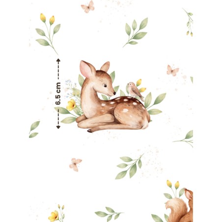 Tissu imprimé “Instants De La Forêt” – aquarelle - Certifié Oeko-Tex®