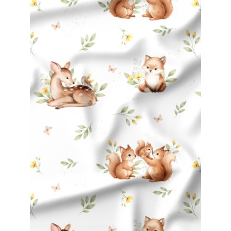 Tissu imprimé “Instants De La Forêt” – aquarelle - Certifié Oeko-Tex®