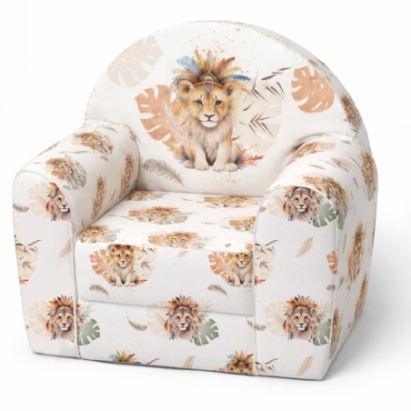 Tissu pour Housse de Fauteuil Club à réaliser soi même - lion boho