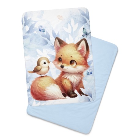 Coupon couverture Renard Bleu – Oeko-Tex – 75x100, 100x150 ou 150x200 cm – couture facile, cadeau naissance