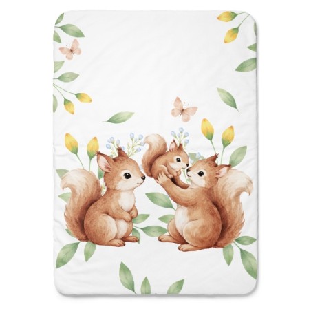 Coupon couverture Famille d'écureuil, Instants de la Forêt – Oeko-Tex – 75x100, 100x150 ou 150x200 cm – couture facile