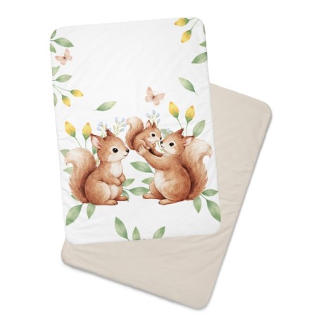 Coupon couverture Famille d'écureuil, Instants de la Forêt – Oeko-Tex – 75x100, 100x150 ou 150x200 cm – couture facile