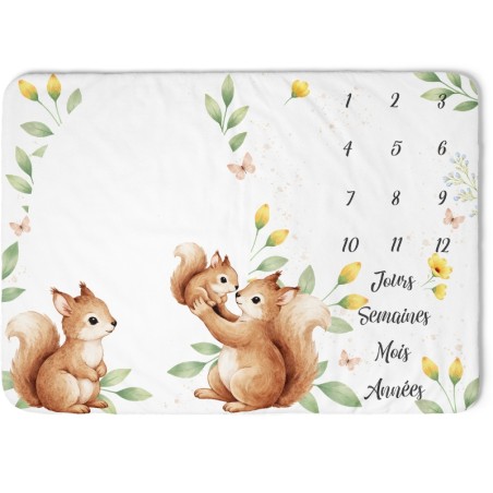 Tapis étape famille d'ecureuils instant de la forêt